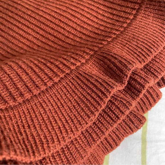 Wilfred/Aritzia Rust Ruffled Sweater - Picture 4 of 4